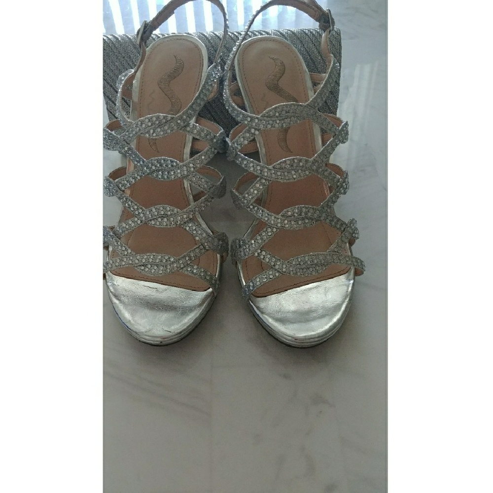 Nina sparkly diamond strappy heels 9.5